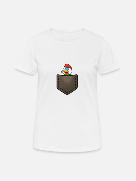 Duck in a pocket - Women's Breathable T-Shirt - white