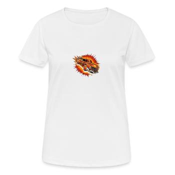 Turbo atomic 2 - Frauen T-Shirt atmungsaktiv - Weiß - Vorne - AI Model Female 172 dark (172cm)
