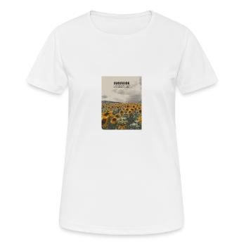 Sonnenblumen - Frauen T-Shirt atmungsaktiv - Weiß - Vorne - AI Model Female 172 dark (172cm)
