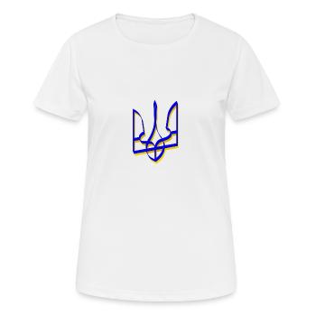 Armoiries de l’Ukraine Trident Gerfalcon Trident Volume V1 - T-shirt respirant Femme - blanc - Devant - AI Model Female 172 dark (172cm)