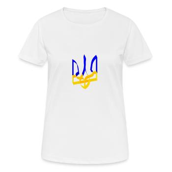Armoiries de l’Ukraine Trident Gyrfalcon Trident Volume V3 - T-shirt respirant Femme - blanc - Devant - AI Model Female 172 dark (172cm)