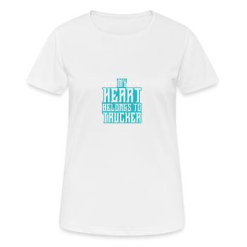 Mon cœur appartient à un camionneur - T-shirt respirant Femme - blanc - Devant - AI Model Female 172 dark (172cm)