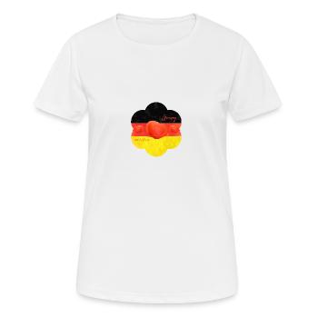 Allemagne Coquelicot Allemagne Drapeau - T-shirt respirant Femme - blanc - Devant - AI Model Female 172 dark (172cm)