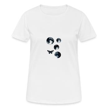 planète, papillon, lune, illustration, planète - T-shirt respirant Femme - blanc - Devant - AI Model Female 172 dark (172cm)