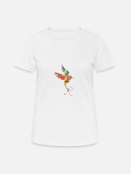 Bird colorful hummingbird silhouette - Women's Breathable T-Shirt - white