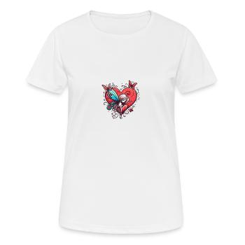 Coeur de conte de fée - T-shirt respirant Femme - blanc - Devant - AI Model Female 172 dark (172cm)