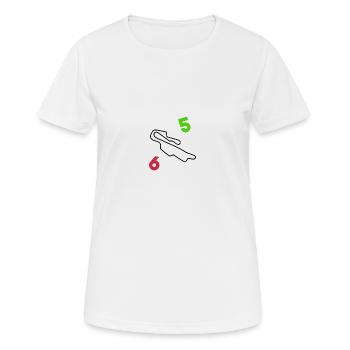 56 Mugello - Frauen T-Shirt atmungsaktiv - Weiß - Vorne - AI Model Female 172 dark (172cm)