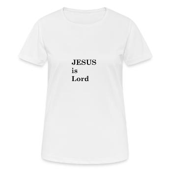 JESUS est Lord II Black - T-shirt respirant Femme - blanc - Devant - AI Model Female 172 dark (172cm)