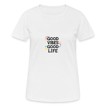 Bonne vie - T-shirt respirant Femme - blanc - Devant - AI Model Female 172 dark (172cm)