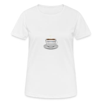 Kaffee - Frauen T-Shirt atmungsaktiv - Weiß - Vorne - AI Model Female 172 dark (172cm)