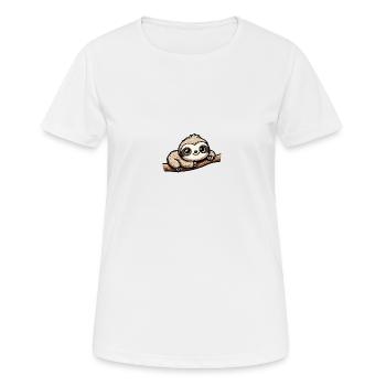 Faultier auf Ast - Frauen T-Shirt atmungsaktiv - Weiß - Vorne - AI Model Female 172 dark (172cm)