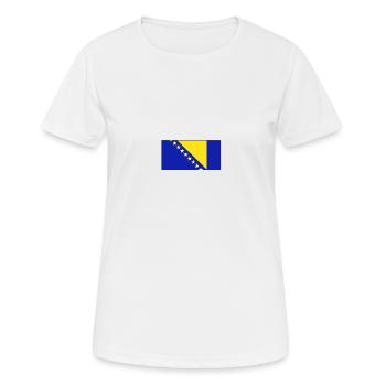 Bosnien und Herzegowina Flagge - Frauen T-Shirt atmungsaktiv - Weiß - Vorne - AI Model Female 172 dark (172cm)