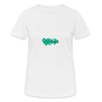 Herz grün - Frauen T-Shirt atmungsaktiv - Weiß - Vorne - AI Model Female 172 dark (172cm)