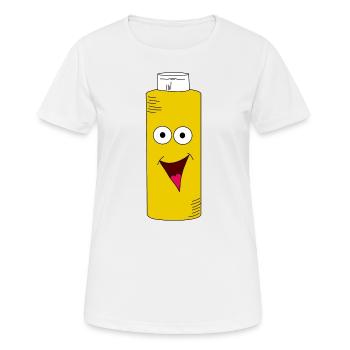 Moutarde jaune moutarde bouteille avec visage - T-shirt respirant Femme - blanc - Devant - AI Model Female 172 dark (172cm)