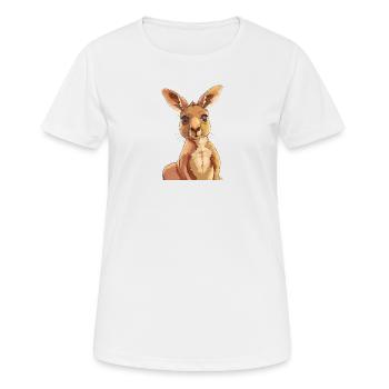 Kangaroo Kaenguru - Frauen T-Shirt atmungsaktiv - Weiß - Vorne - AI Model Female 172 dark (172cm)