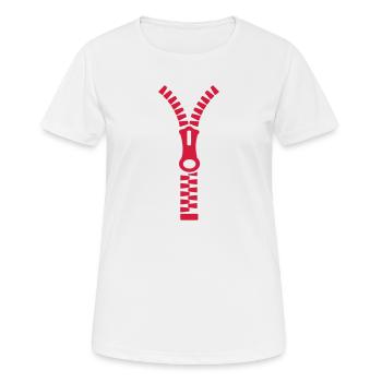 Fermeture-éclair - T-shirt respirant Femme - blanc - Devant - AI Model Female 172 dark (172cm)