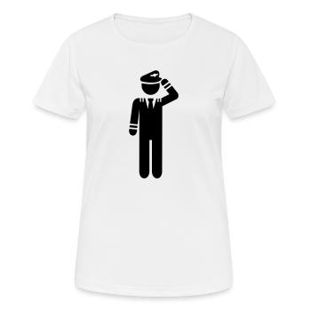Pilot - Frauen T-Shirt atmungsaktiv - Weiß - Vorne - AI Model Female 172 dark (172cm)