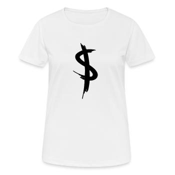 Signe de dollar Grafitti - T-shirt respirant Femme - blanc - Devant - AI Model Female 172 dark (172cm)