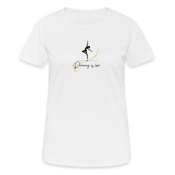 Danser, c’est l’amour. Danser, c’est l’amour. Danser. Danseur - T-shirt respirant Femme - blanc - Devant - AI Model Female 172 dark (172cm)