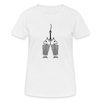 Fishing Logo - Women's Breathable T-Shirt - white - Front - AI Model Female 172 dark (172cm)