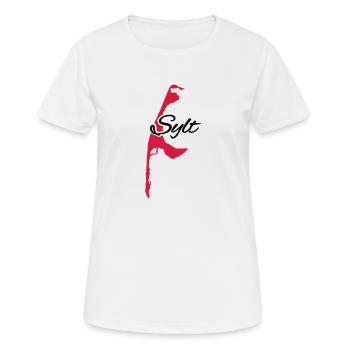 Sylt - Frauen T-Shirt atmungsaktiv - Weiß - Vorne - AI Model Female 172 dark (172cm)