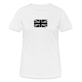 Union Jack - Vereinigtes Königreich Großbritannien Taktische Flagge - Frauen T-Shirt atmungsaktiv - Weiß - Vorne - AI Model Female 172 dark (172cm)