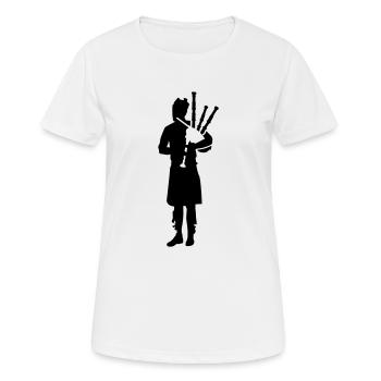 Dudelsack - Frauen T-Shirt atmungsaktiv - Weiß - Vorne - AI Model Female 172 dark (172cm)