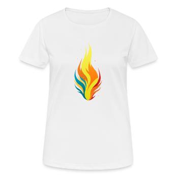 Flamme - T-shirt respirant Femme - blanc - Devant - AI Model Female 172 dark (172cm)
