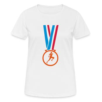 champion medaille sprint athletisme - T-shirt respirant Femme - blanc - Devant - AI Model Female 172 dark (172cm)