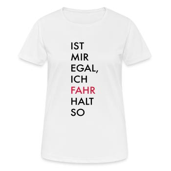 fahren - Frauen T-Shirt atmungsaktiv - Weiß - Vorne - AI Model Female 172 dark (172cm)