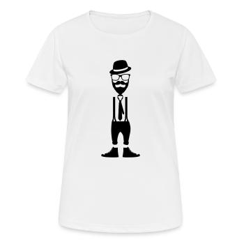 Hipster - Frauen T-Shirt atmungsaktiv - Weiß - Vorne - AI Model Female 172 dark (172cm)