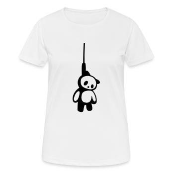 Hanged dead Panda Bear - Frauen T-Shirt atmungsaktiv - Weiß - Vorne - AI Model Female 172 dark (172cm)
