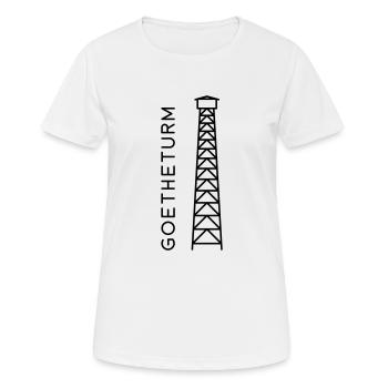 GOETHETURM - Frauen T-Shirt atmungsaktiv - Weiß - Vorne - AI Model Female 172 dark (172cm)