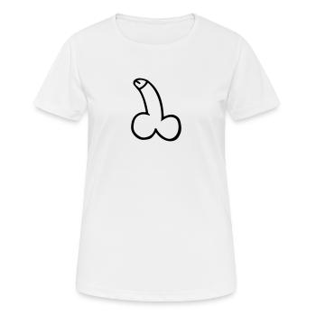 Penis - Frauen T-Shirt atmungsaktiv - Weiß - Vorne - AI Model Female 172 dark (172cm)