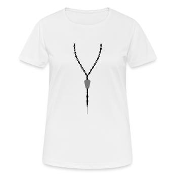 pendentif dart bijoux collier tour de cou flèches d - T-shirt respirant Femme - blanc - Devant - AI Model Female 172 dark (172cm)