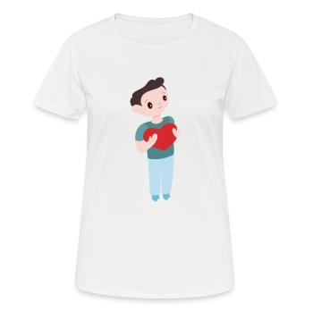 Boy with heart - Women's Breathable T-Shirt - white - Front - AI Model Female 172 dark (172cm)