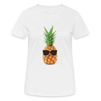 Ananas à lunettes - T-shirt respirant Femme - blanc - Devant - AI Model Female 172 dark (172cm)