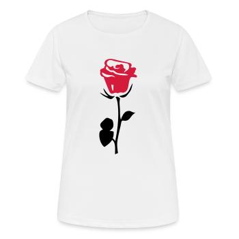 rose fleur - T-shirt respirant Femme - blanc - Devant - AI Model Female 172 dark (172cm)
