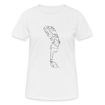 Orthese minimalistisch (gOT it!) - Frauen T-Shirt atmungsaktiv - Weiß - Vorne - AI Model Female 172 dark (172cm)