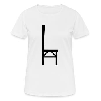 Stuhl Silhouette Design - Frauen T-Shirt atmungsaktiv - Weiß - Vorne - AI Model Female 172 dark (172cm)
