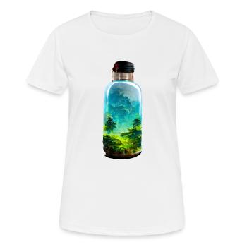 Bouteille avec une forêt - T-shirt respirant Femme - blanc - Devant - AI Model Female 172 dark (172cm)