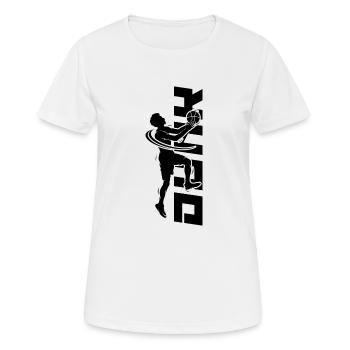 basketball "dunking the dunk" basketballspiel - Frauen T-Shirt atmungsaktiv - Weiß - Vorne - AI Model Female 172 dark (172cm)