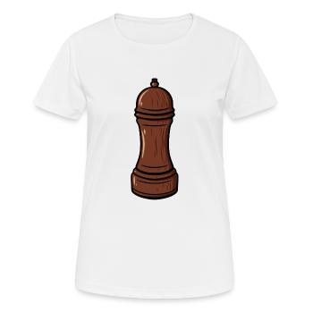 pepper mill salt mill pepper shaker pepper salt - Women's Breathable T-Shirt - white - Front - AI Model Female 172 dark (172cm)