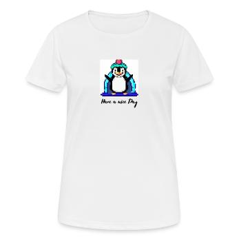 have a nice day pinguin - Frauen T-Shirt atmungsaktiv - Weiß - Vorne - AI Model Female 172 dark (172cm)