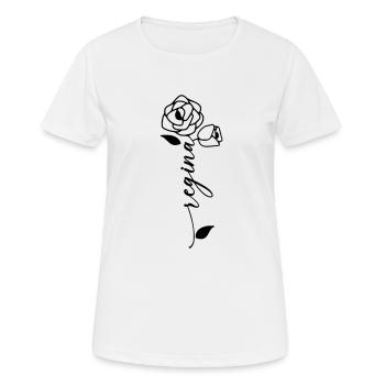 Regina Nom Prénom Nom Fleur - T-shirt respirant Femme - blanc - Devant - AI Model Female 172 dark (172cm)