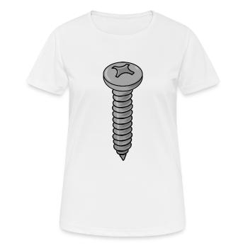screw - Women's Breathable T-Shirt - white - Front - AI Model Female 172 dark (172cm)