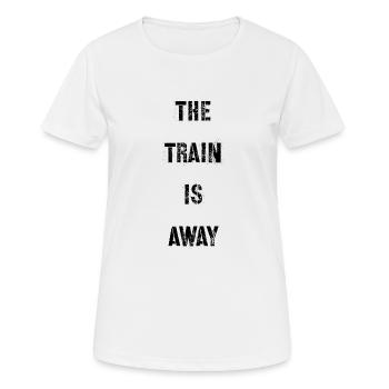 T-Shirt « Le train est parti » - T-shirt respirant Femme - blanc - Devant - AI Model Female 172 dark (172cm)