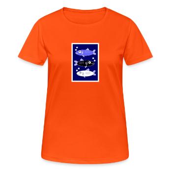 Three fish in the water - Women's Breathable T-Shirt - neon orange - Front - AI Model Female 172 dark (172cm)