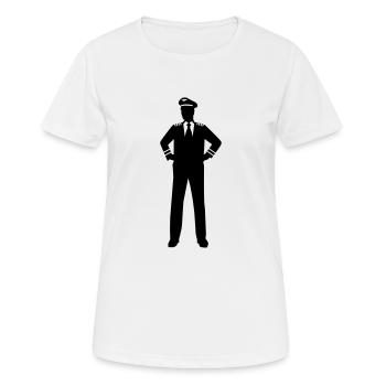 Pilot - Frauen T-Shirt atmungsaktiv - Weiß - Vorne - AI Model Female 172 dark (172cm)