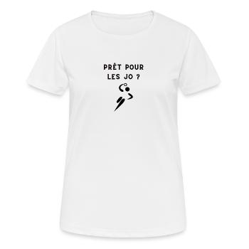 Prêt pour le sport ? - T-shirt respirant Femme - blanc - Devant - AI Model Female 172 dark (172cm)